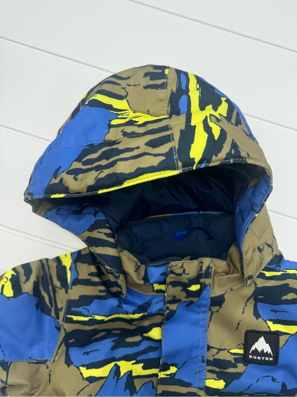 Burton Striker DryRide One Piece Snowsuit Kids Toddler Blue Yellow Camo